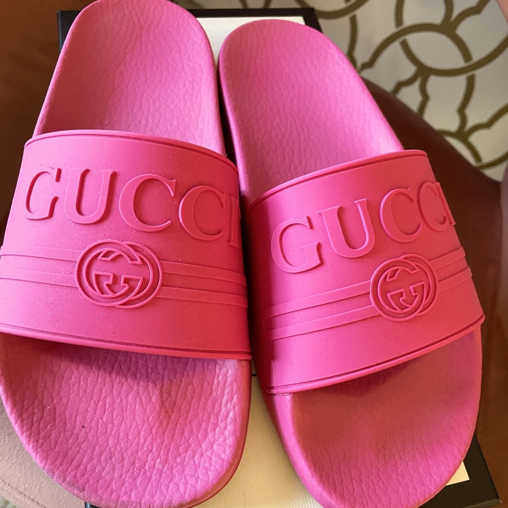 Authentic pink Gucci slides